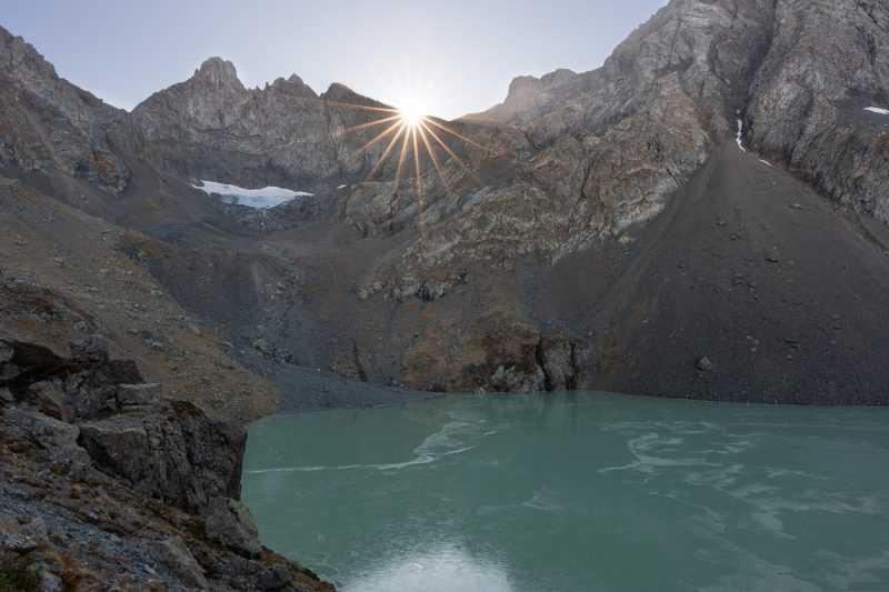 Lac blanc, Grand Pic et soleil étoilé